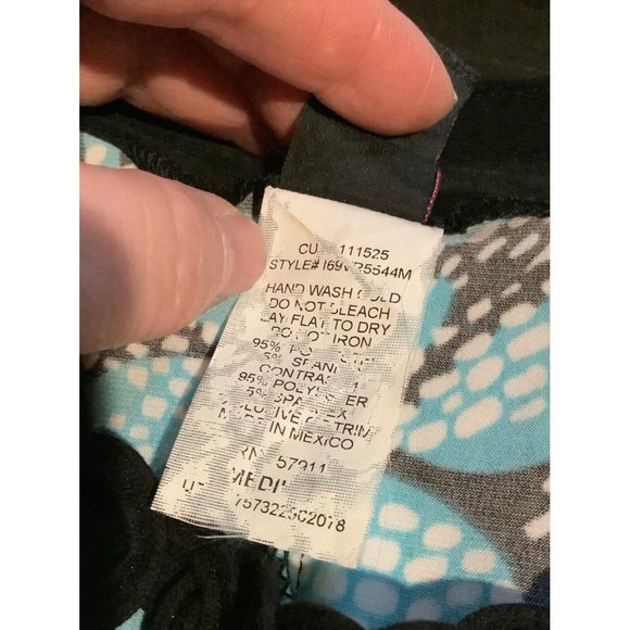 Womens Black & Blue Floral Wrapper Dress Size Medium - Picture 3 of 4